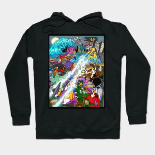 DW Tribute - Justice Ducks vs. Fearsome Five by Vagabond The Artist Hoodie